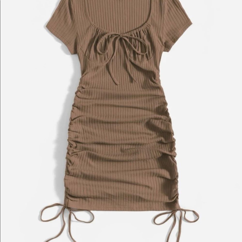 Brown basic dress